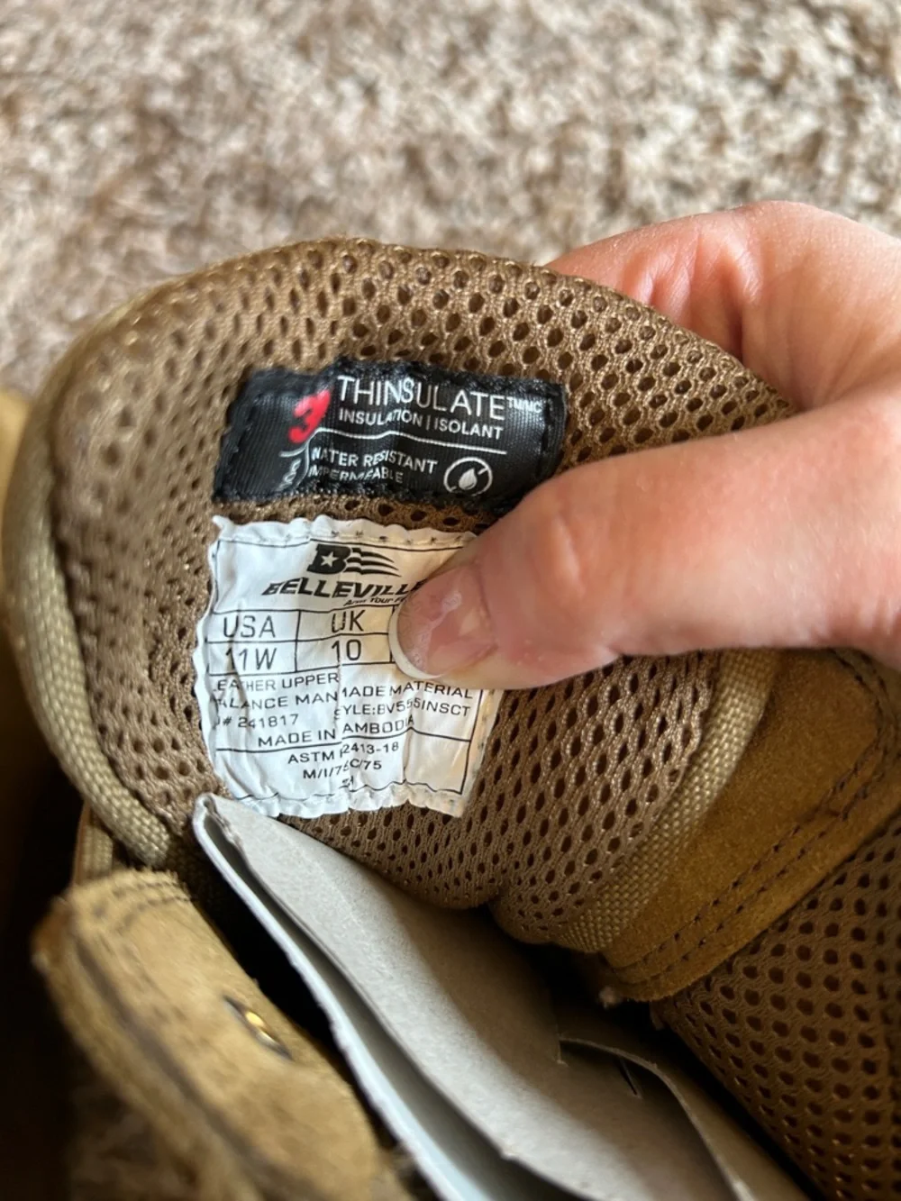 NWT Belleville 8” Composite Toe Waterproof Insulated Military Coyote Combat Boot